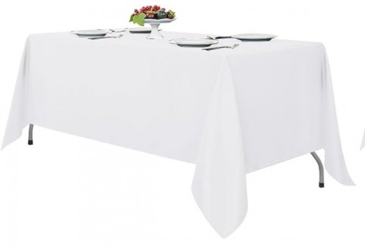 White Rectangular Table Cloth for 6ft Tables